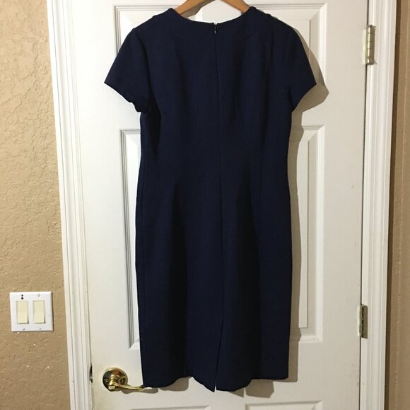 Brooks Brothers Navy Blue Career Business Sheath Dress Womens Size 8 - Picture 4 of 12